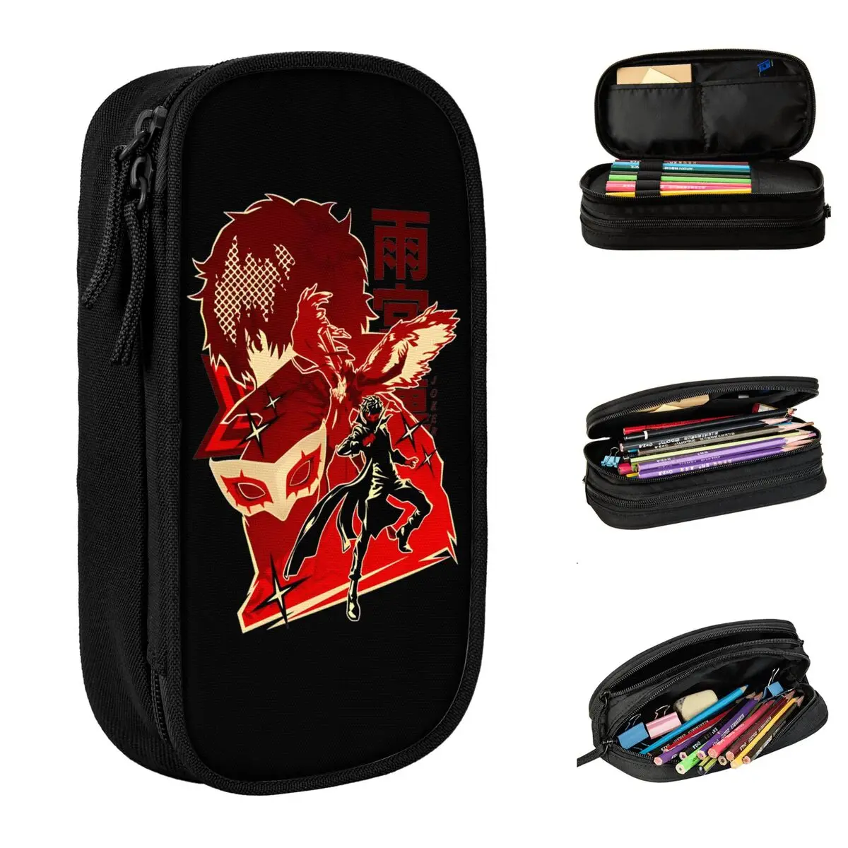 Personas 5 The Phantom Thieves Of Hearts Leader Pencil Cases Pen Holder Bag Girls Boys Big Capacity Office Gift Pencilcases