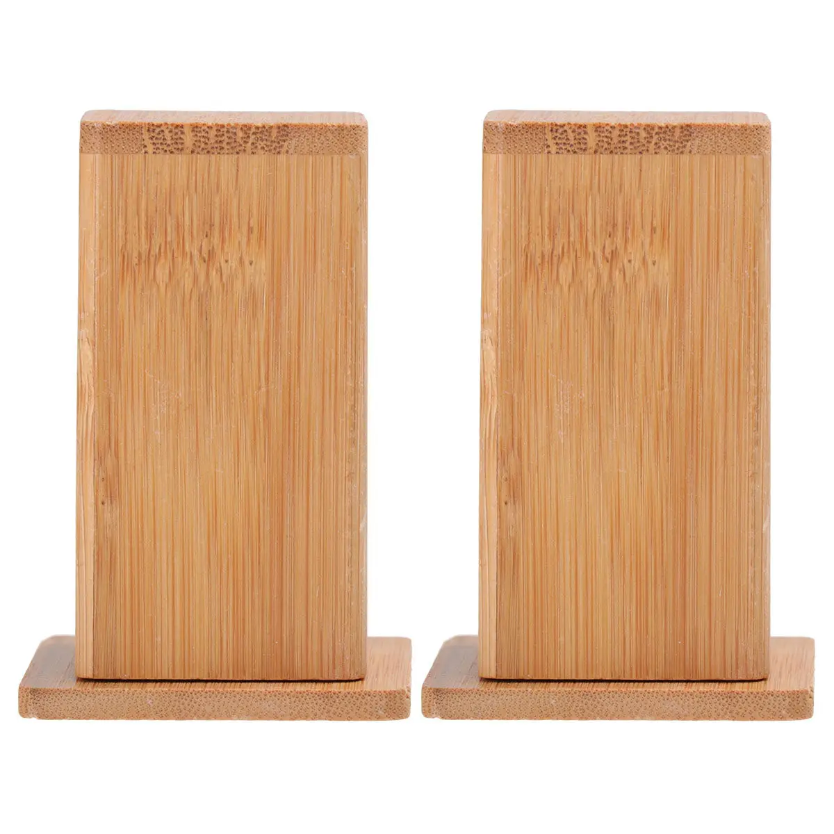 2Pcs Bamboo Toothpick Carrier with Smile Carving Hand-Polished Wood Tableware Decor for Dining Table Home Restaurant