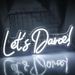 Let's Dance-USB Powered Neon Sign LED Sign, Wall Decor, Interruptor para Festa de Casamento, Bar, Dia dos Namorados, Aniversário