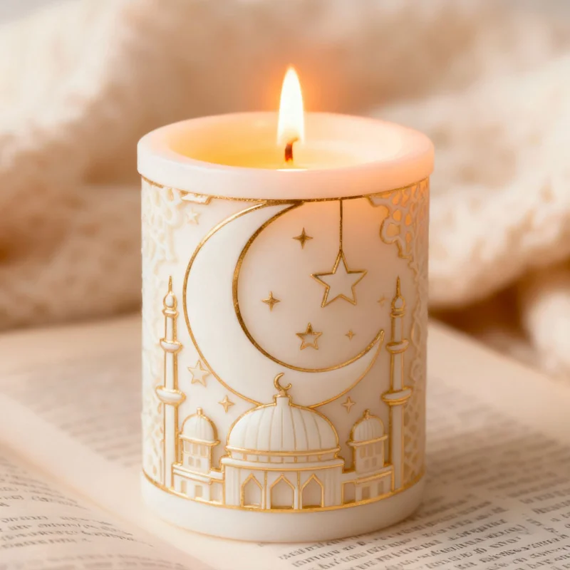

5pcs New Moon and Stars Silicone Mold for Scented Candles, Plaster Resin Decor, DIY Craft
