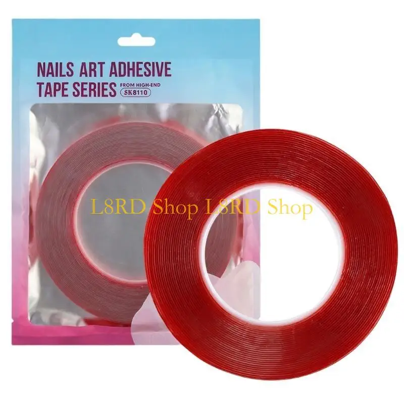 L8RD 허위 팁 양면 접착 테이프 네일 아트 홀더 용 투명 테이프 홈 인테리어 용 네일 디스플레이 테이프에 누르기
