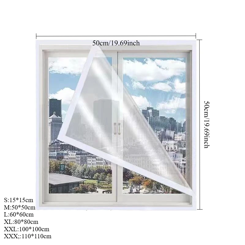 Winter Transparent Sealing Window Screens Self Adhesive Windproof Warm Windows Film with Magic Tape Insulation Films Curtains - view 6