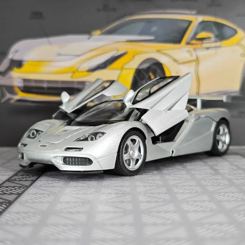1:32 modelo de carro de liga f1 acústico-óptico puxar para trás portas de brinquedo infantil e capô tronco pode abrir detalhes ricos, acabamento fino