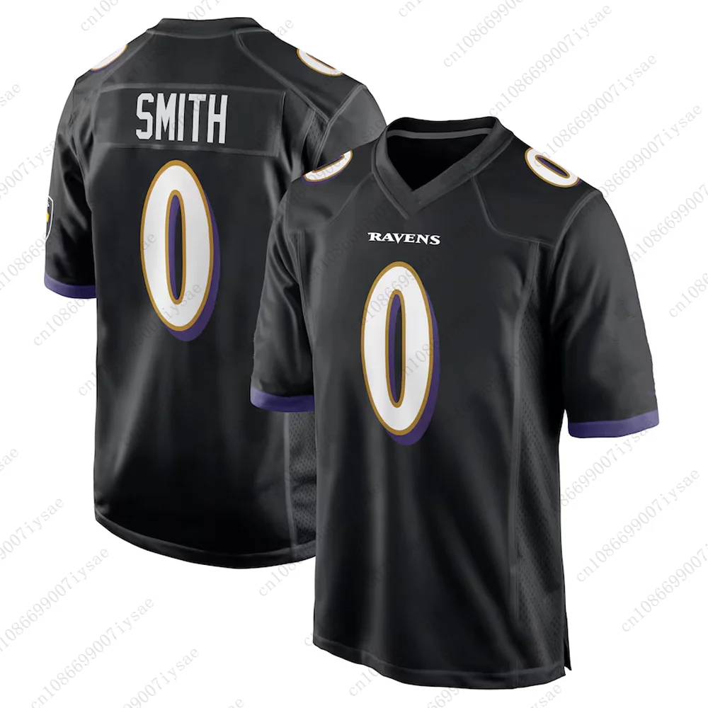 Men's Ravens Roquan Smith Breathable Rugby Jersey #0 Summer Fall Quick-dry Training Rugby Oversized Uniform For Adult&Kid