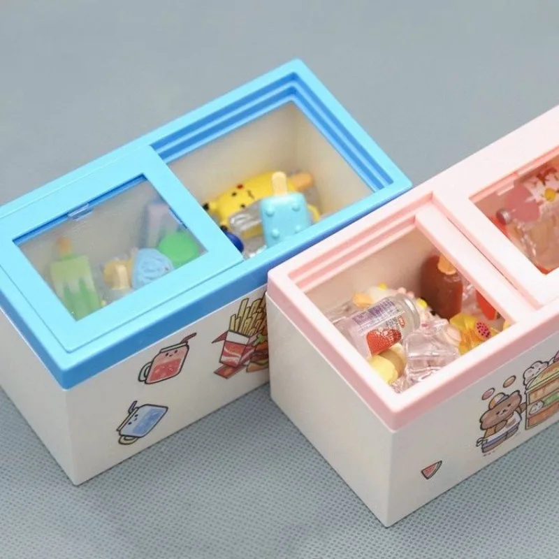 

Miniature Furniture Supermarket Freezer 1/12 Dollhouse Toy Ice Cream Cabinet Simulation Drink Mini Food Kitchen Toy Girl Gift