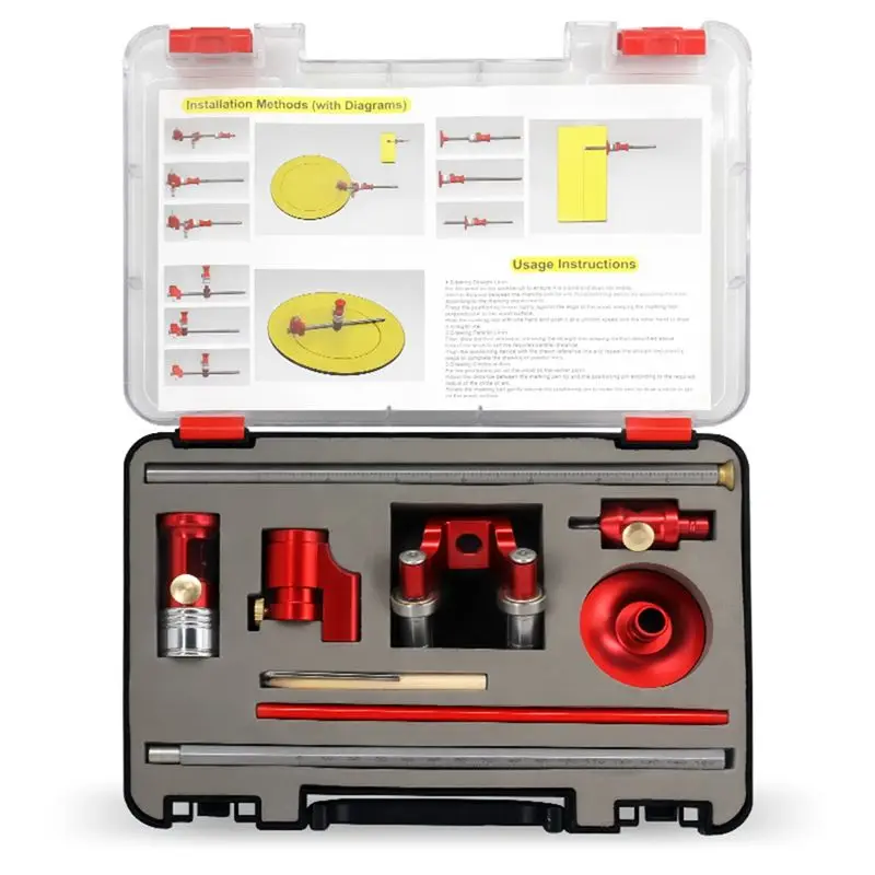 AS94-Precision Linear Arc Dual-Purpose Scriber Center Finder Ruler Wheel Marking Gauge Woodworking Compass