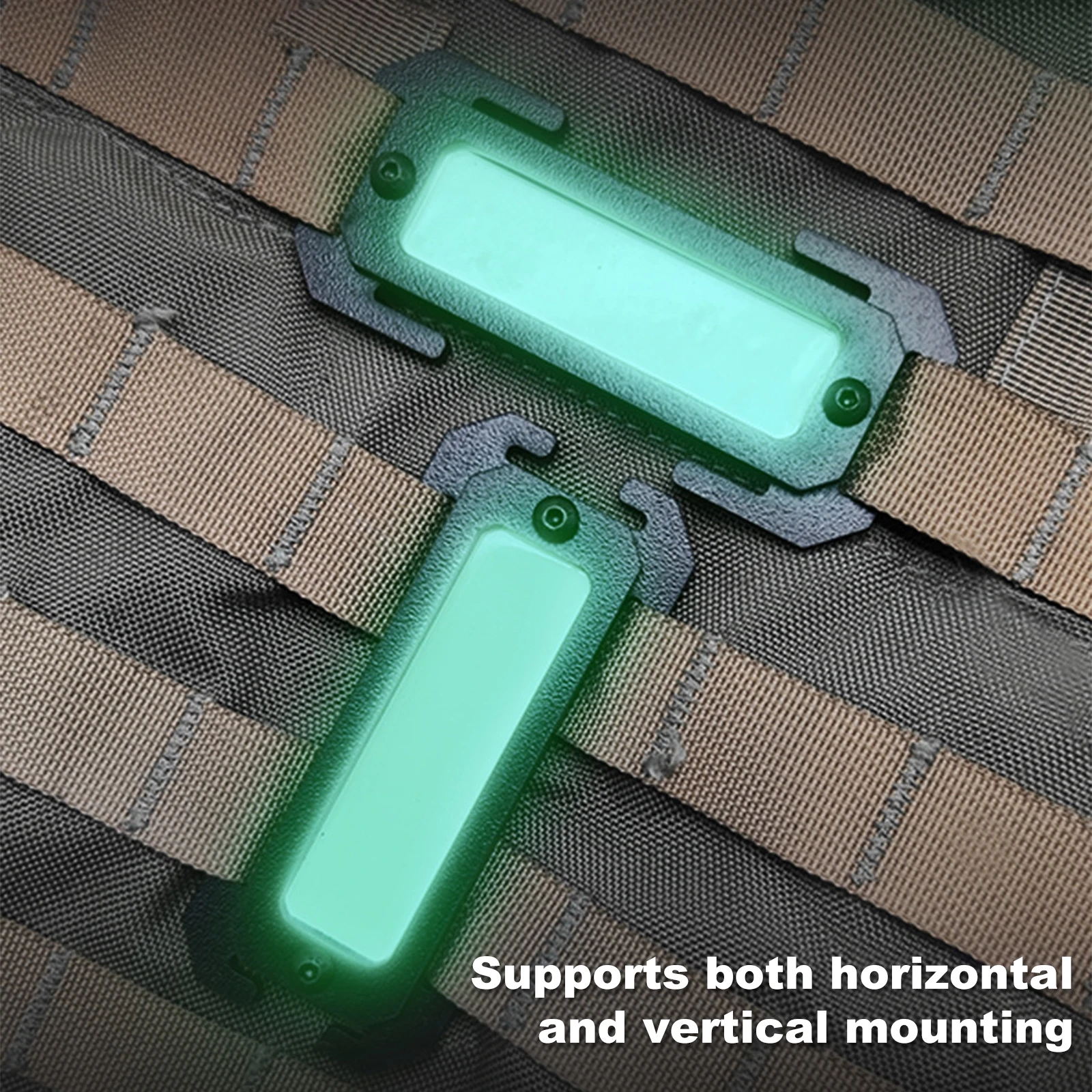 Glow in The Dark Reflective Patches Lightweight Warning Patches Compatible with Standard for Molle Webbing for Vest Equipment