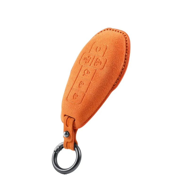 

Premium Suede Leather Key Cover Case for Denza D9 (2024) - Protective Key Fob Shell Keybag Keychain