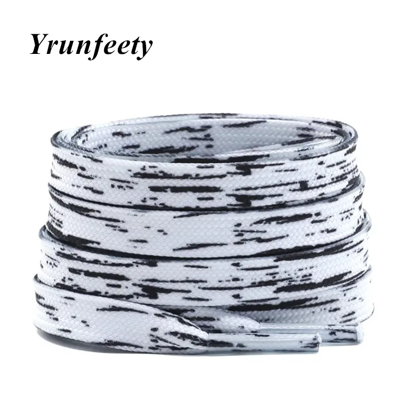 

New 2 Pairs Flat Graffiti Shoe Lace Colored Art Print Sneaker Shoelaces 8MM Hand Draw Printed Shoe Lace Athletic Laces 16 Colors