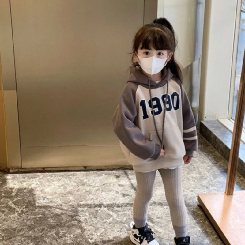 

Осень-зима 2022, Новое поступление, утолщенная толстовка среднего и большого размера в корейском стиле для девочек, стильная толстовка с длинными рукавами