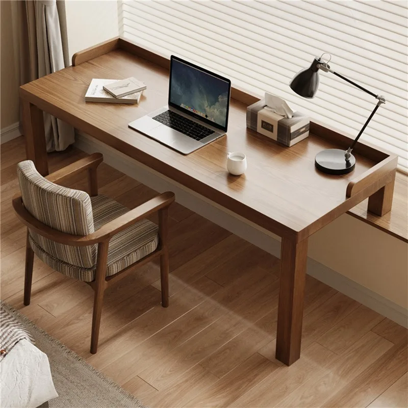 Home Solid wood bay window desk window sill renovation artifact office computer table customization high and low feet long and s