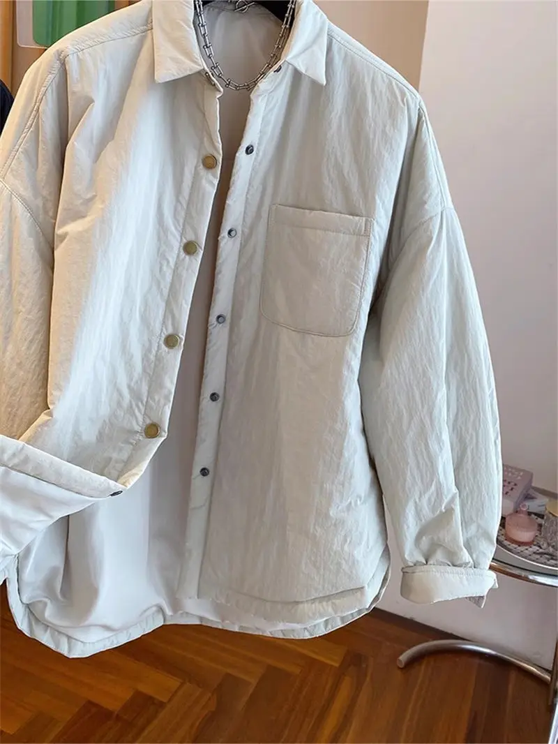 Cappotto trapuntato primavera inverno 2025 da donna - Piumino leggero in cotone, capispalla alla moda con colletto ampio, elegante e versatile G340