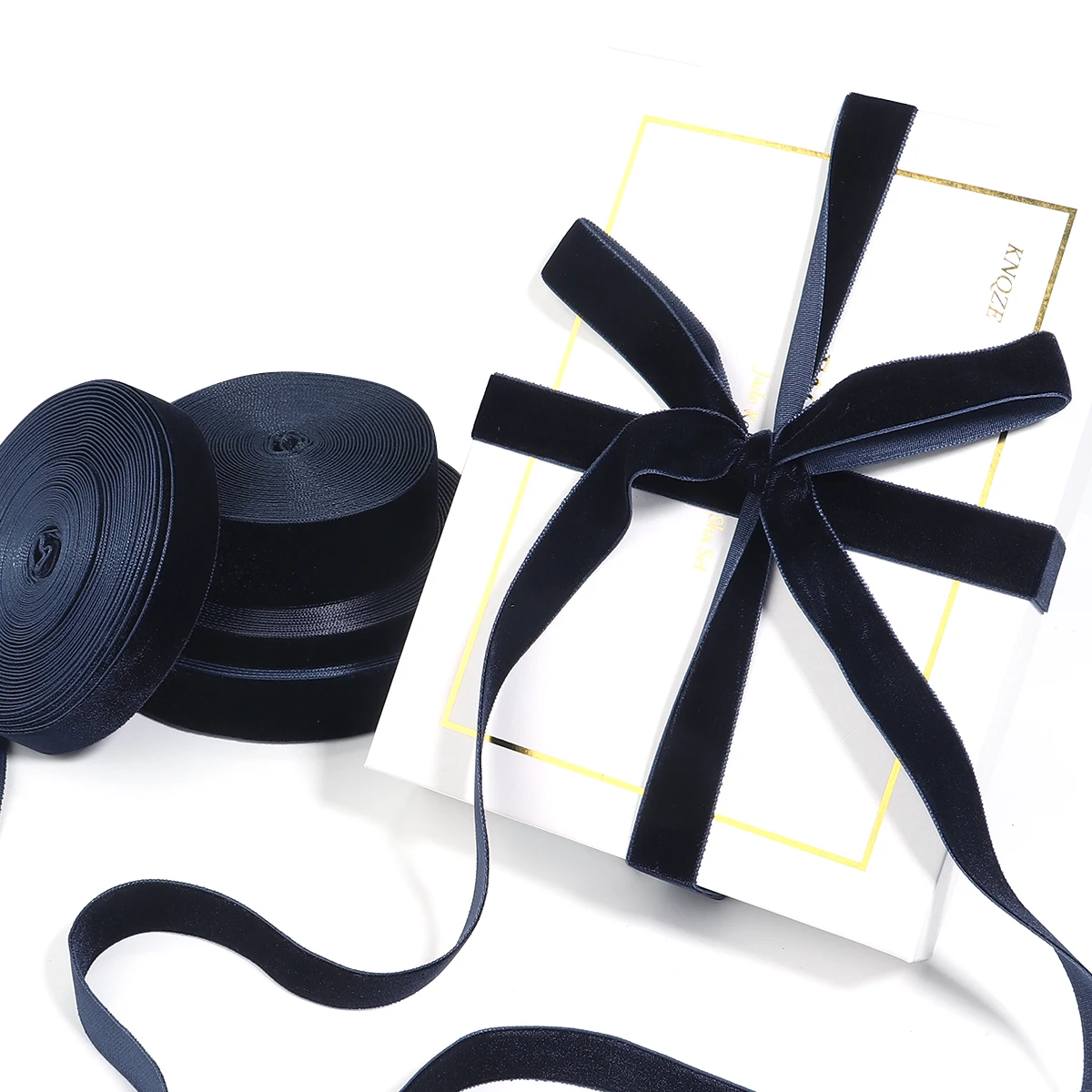 5-10 ياردة شريط مخملي أزرق داكن عيد الميلاد أشرطة من الدانتيل بالجملة هدية التفاف الديكور اليدوية عطلة الطرف الديكور