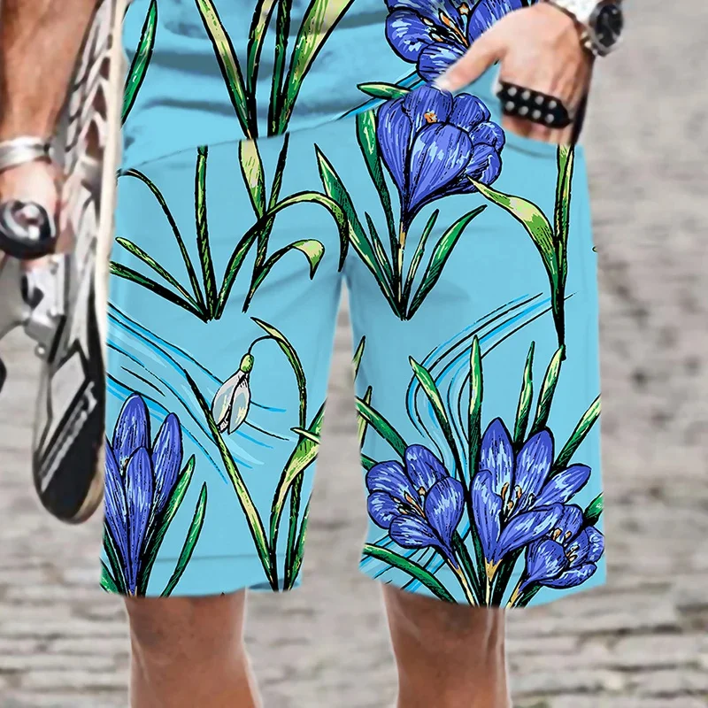 Pantalones cortos de playa con estampado de frutas tropicales en 3D para hombre, bañadores con gráfico Floral Tropical, pantalones de tablero