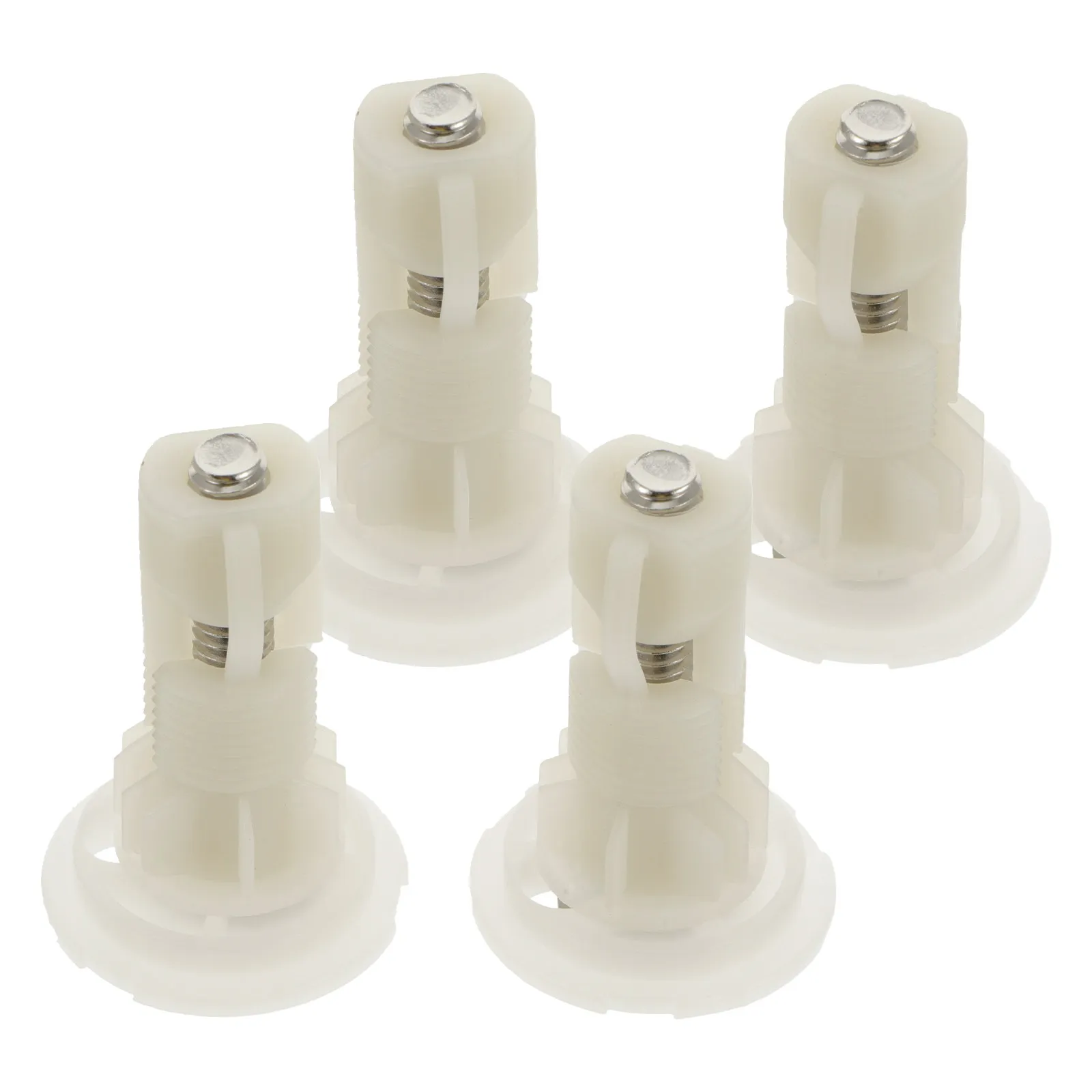 

4Sets Universal Toilet Cover Hinge Screw Set Stainless Steel Body Nylon Top Expanding Design for Fixed Toilet Lid Installation
