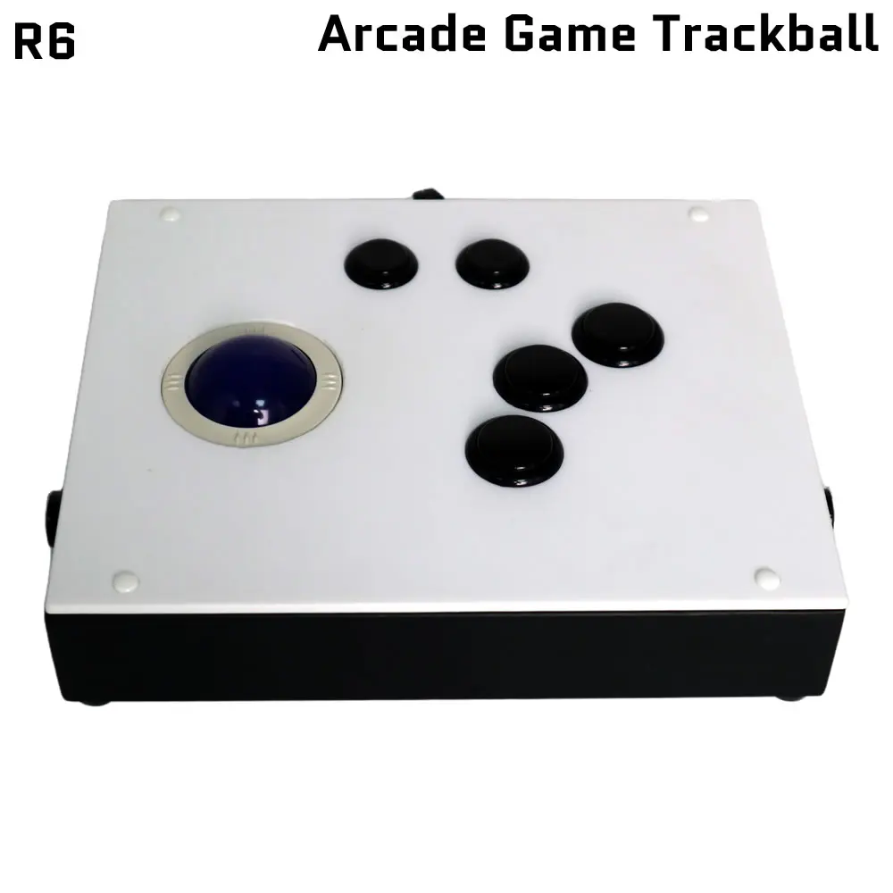 

FightBox R6 USB Sanwa button Arcade Game Left and Right hand versions LED Lighted Trackball Controller For MAME RetroArch Rasp