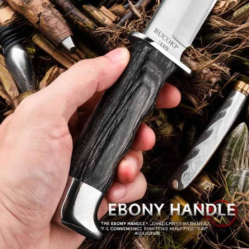 Outdoor Straight Knife, Outdoor Knife, Portable Knife, Multi-Function with Knife Set