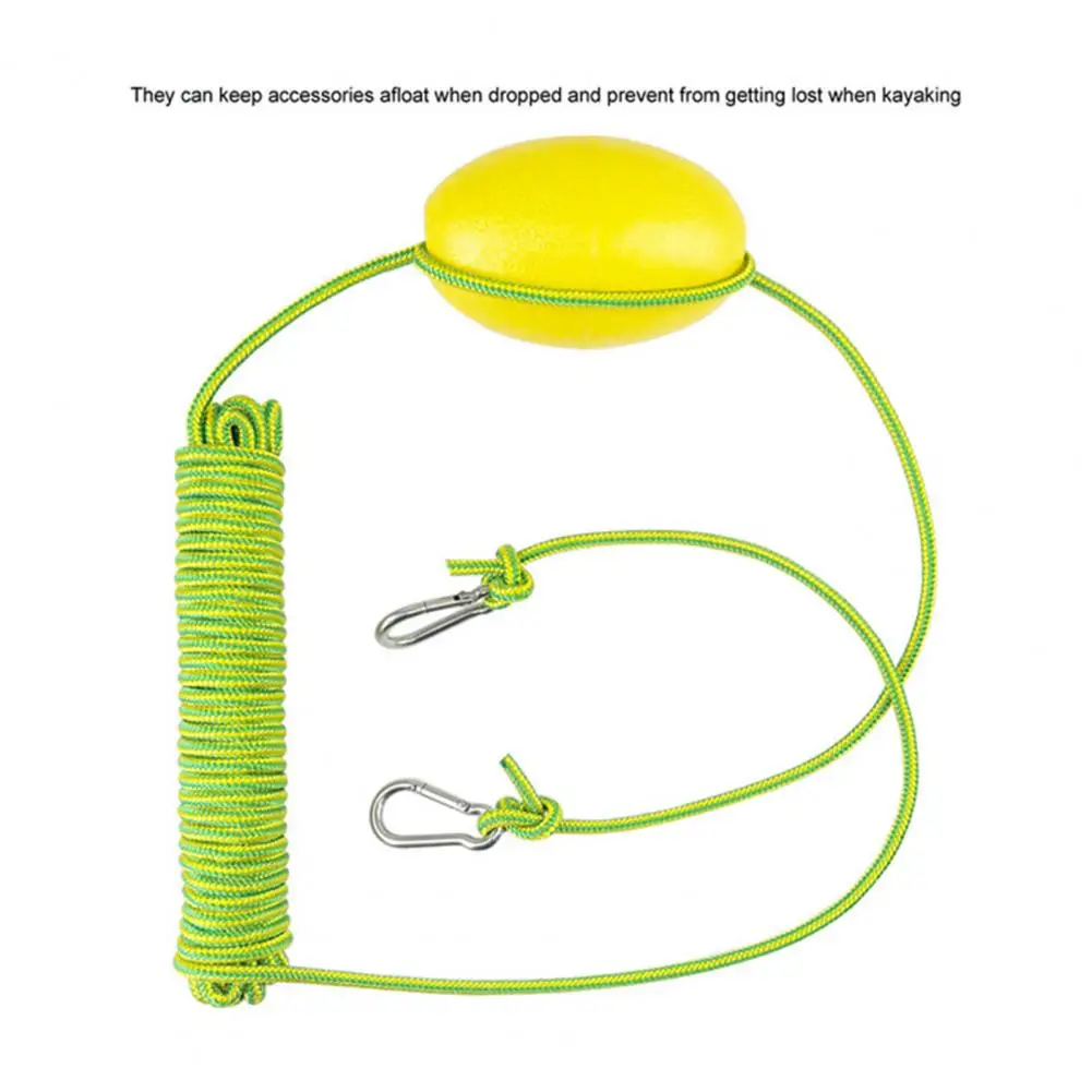 Portable Float Rope High Visibility Kayak Tow Line with Marker Buoy Stainless Steel Carabiner Heavy Duty Drift Sock for Boat