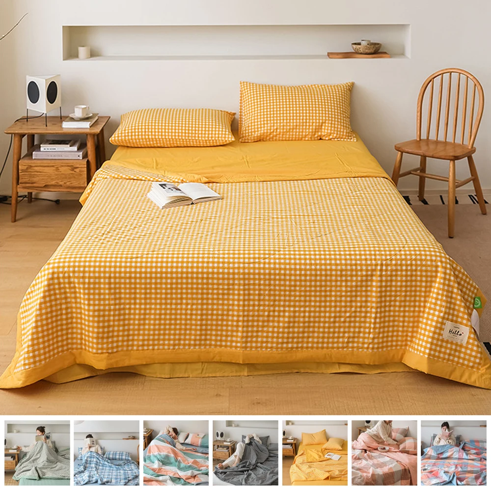 Summer Cotton Air-conditioning Quilt Summer Cool Quilt Pure Cotton Thin Quilt Core Machine Washable SummerQuilt