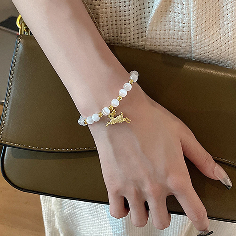 

Crystal Cat Eye Bracelet Clear Beads Stylish Hand Decoration Elegant Wrist Chain Delicate Jewelry Gift Stylish Bracelet