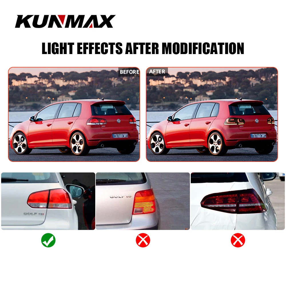 Paar Auto Achterlicht Montage Voor Vw Golf6 Mk6 R20 2008-2013 Vloeiende Water Flikkeren Knipperlichten golf 6 Achterlicht