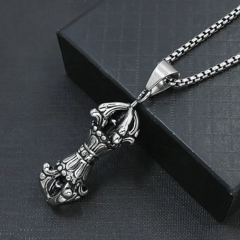 Tibetan Titanium Steel Game Magic Pendant Personality Alternative Stainless Steel Game Jewelry Outdoor EDC Tools Gift For Men