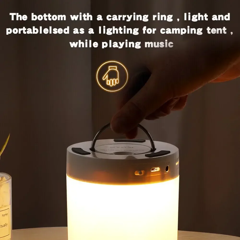 Bluetooth Speaker, Portable Wireless Mini Player, Touch LED Night Dimming Ambient Light, Bedside Lamp, Gift for Better Sleep