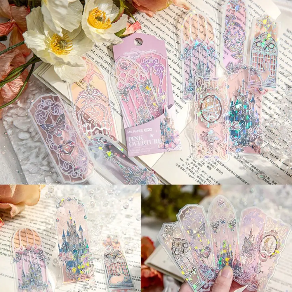 10Pcs/Pack High Value PVC Bookmark Dream Series Stationery Reading Marker Shell Light Gift Book Card