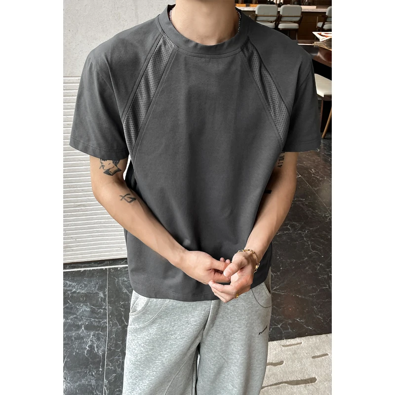Summer Short Sleeved T-shirt Men Black Casual T-shirt Men Korean Loose Sports T Shirt Mens Top Large