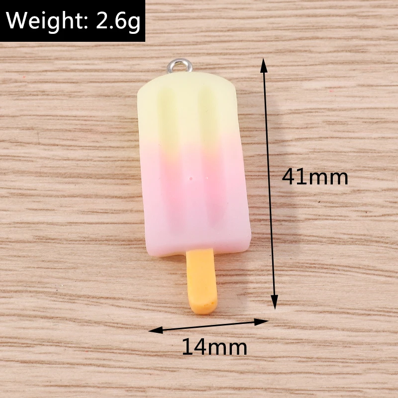 10 szt. 14x41mm Urocze, kolorowe zawieszki w kształcie lodów na patyku, idealne do tworzenia biżuterii, kolczyków, naszyjników i innych rękodzieł DIY.