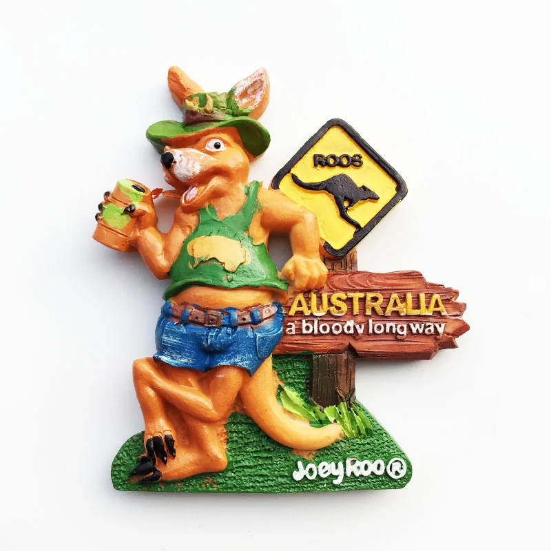 Australian Landmark Kangaroo shape logo Map Shape Resin Fridge sticker Creative decorative Arts and Crafts Gift Home decor