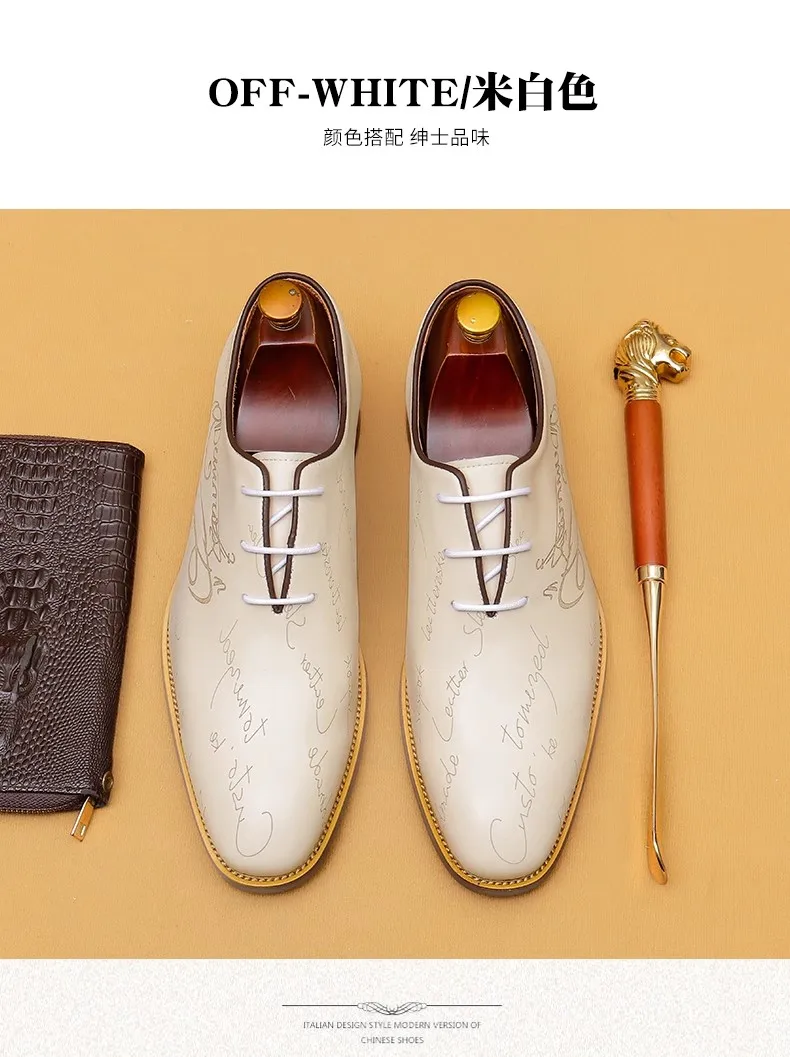 أحذية جلدية جديدة للرجال أحذية أكسفورد للأعمال من الجلد الطبيعي، نمط فستان الزفاف، مقاس كبير 46 #3