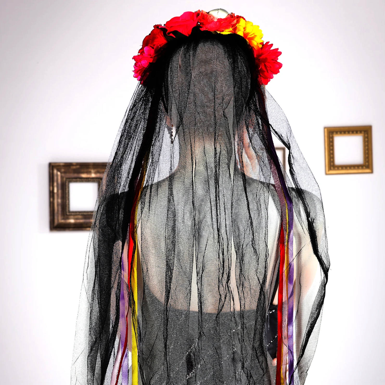 

Hair Accessories Skull Headband Simulated Flower Halloween Headdress Decoration