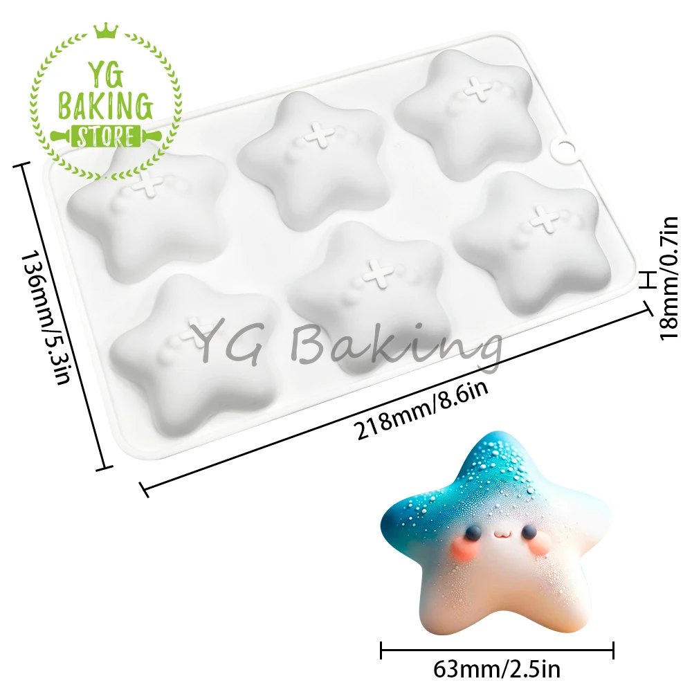 Dorica 3D Cute Star Design Pudding Silicone Mousse Mould DIY Mochi Dessert Chocolate Mold Cake Decorating Tools Kitchen Bakeware