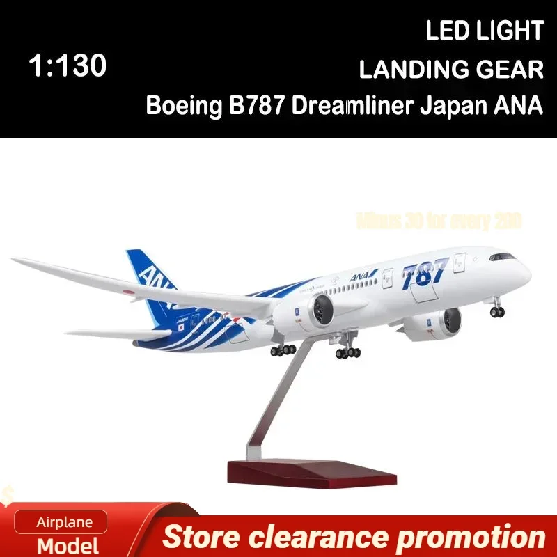 1/130 47cm Airplane Boeing 787 B787 Dreamliner Aircraft Japan ANA Airline Model Alloy Metal Base Light Wheel Diecast Plane Toy