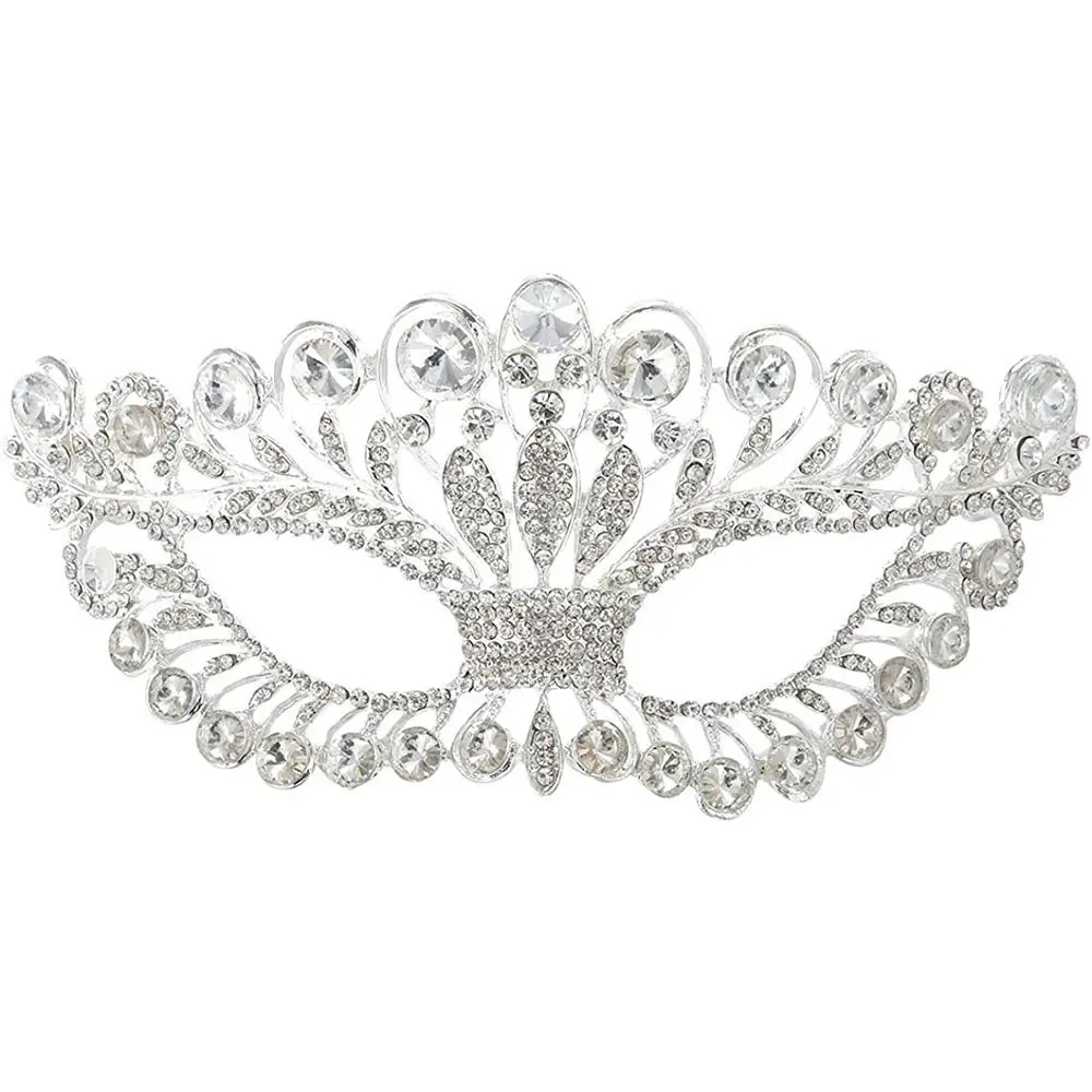 

Women Crown Mask Diamond Rhinestone Hollow out Masquerade Mask Fancy Mask Party