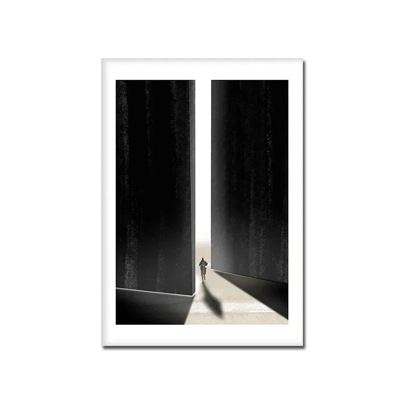 Minimal Abstract Poster Human Boho Black White Wall Arts Canvas Painting Home Decoration Room Decor