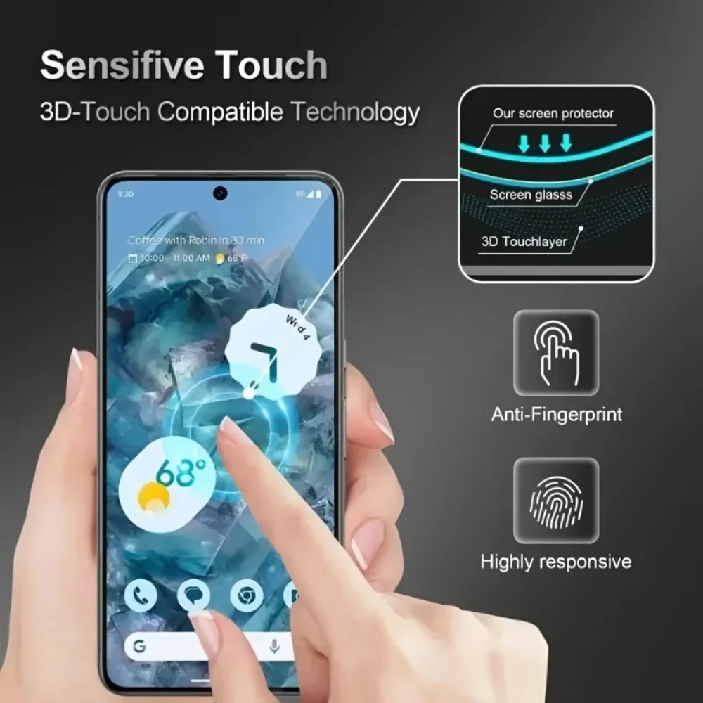 NNBILI 4 Stück Ultra HD Hydrogel-Folie für Google Pixel 10 9 Pro XL 10 9 8 7 6 Pro 5 9a 8a 7a 6a 5a 5G, Weiche Displayschutzfolie – Detail 5