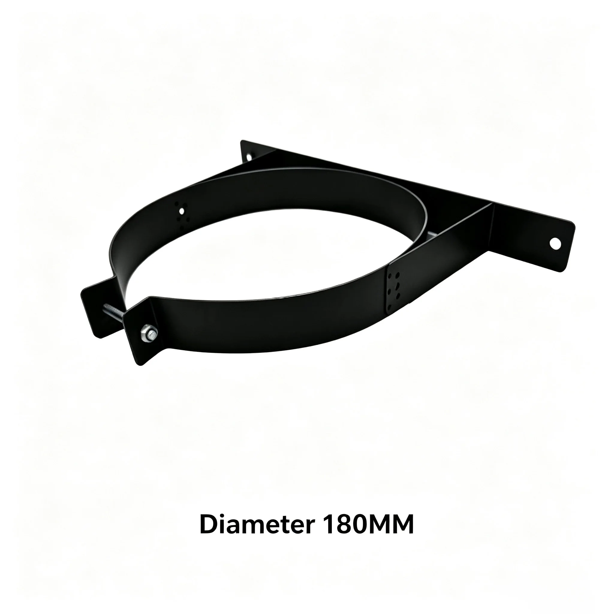 Black 201 Stainless Steel Wall Mount Clamp Bracket for Chimney Pipe Flue Vent Duct Work Adjustable 100 125 150 160 180 200 220mm