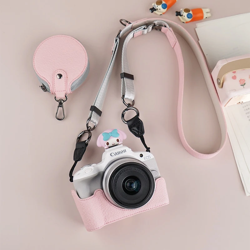 NiYi Kameratasche für Canon EOS R50, Kameratasche, Schutztasche, halbe Hülle mit Schultergurt, Kameratasche unten offen, stretchfest 8