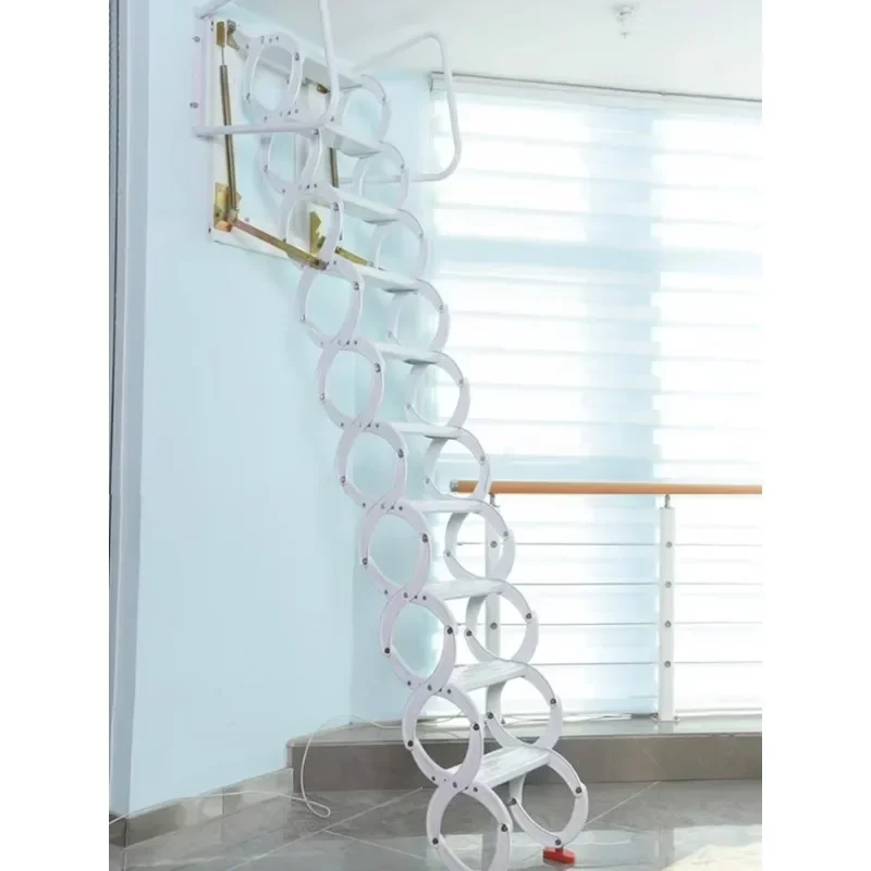 

Customized wall-mounted folding telescopic ladder