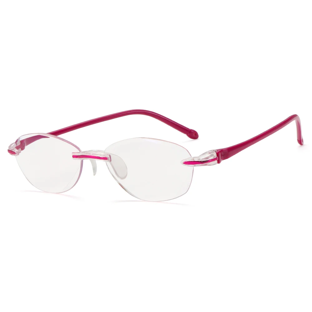 Ultra-light Spring Hinge Readers Glasses Blue Light Blocking Rimless Reading Glasses Presbyopia Eyeglasses Diamond Cutting