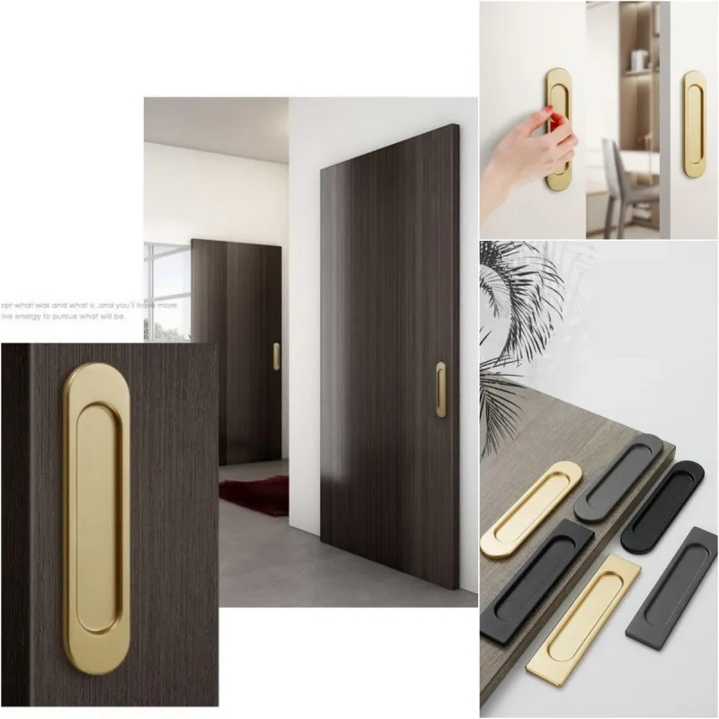 Modern Cabinet Furniture Handles Aluminum Alloy No Punching Kitchen Sliding Door Pulls Handles for Wardrobe Cupboard Hardware