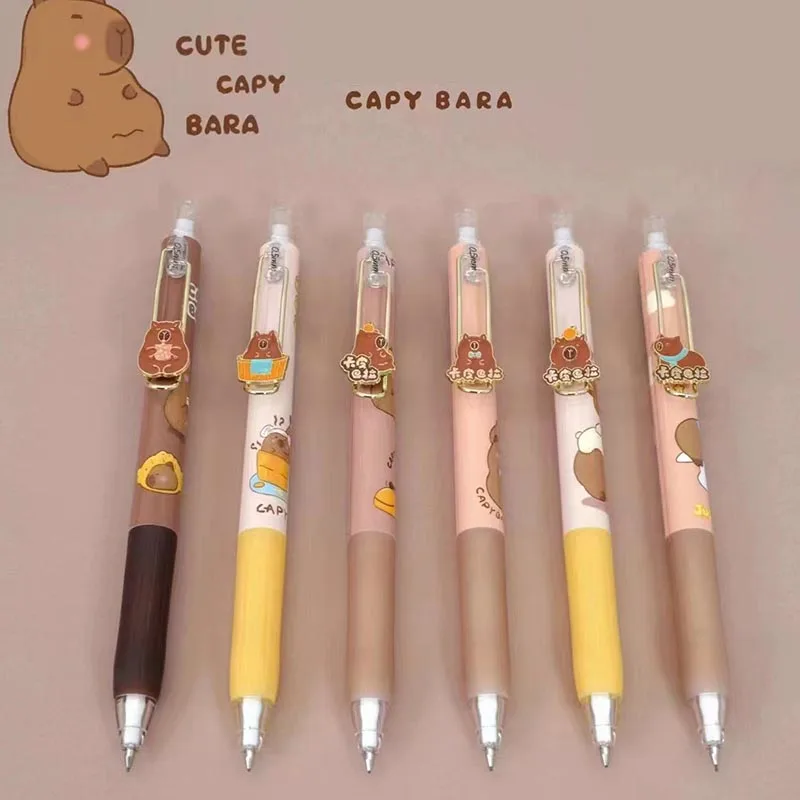 36pcs/lot Kawaii Capybara Press Mechanical Pencil Cute 0.5MM Automatic Pens Stationery Gift School Writing Supplies