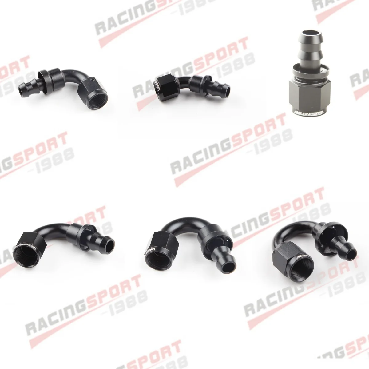 Uuiversal Aluminum AN4 4AN Car Oil Fuel Fitting Oil Fuel Push On Hose 0 90 45 120 150 180 Degree Rubber Tube Hose End