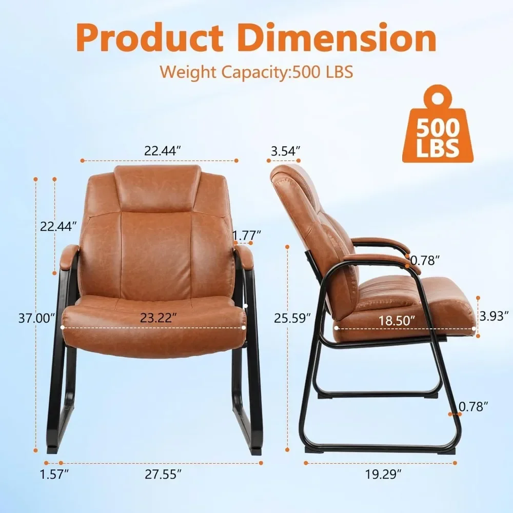 

[Hot Sale, Limited Time Offer!]big & tall 500 lb. guest chair, pu leather office reception chairs with sled base, desk chair no