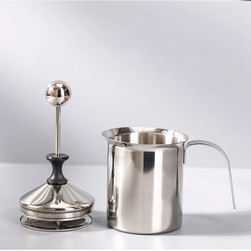 Milk Frother Milk Jug 400Ml Stainless Steel Milk Froth Pot Suitable For Automatic Coffee Machine Or Stove To Boil Milk