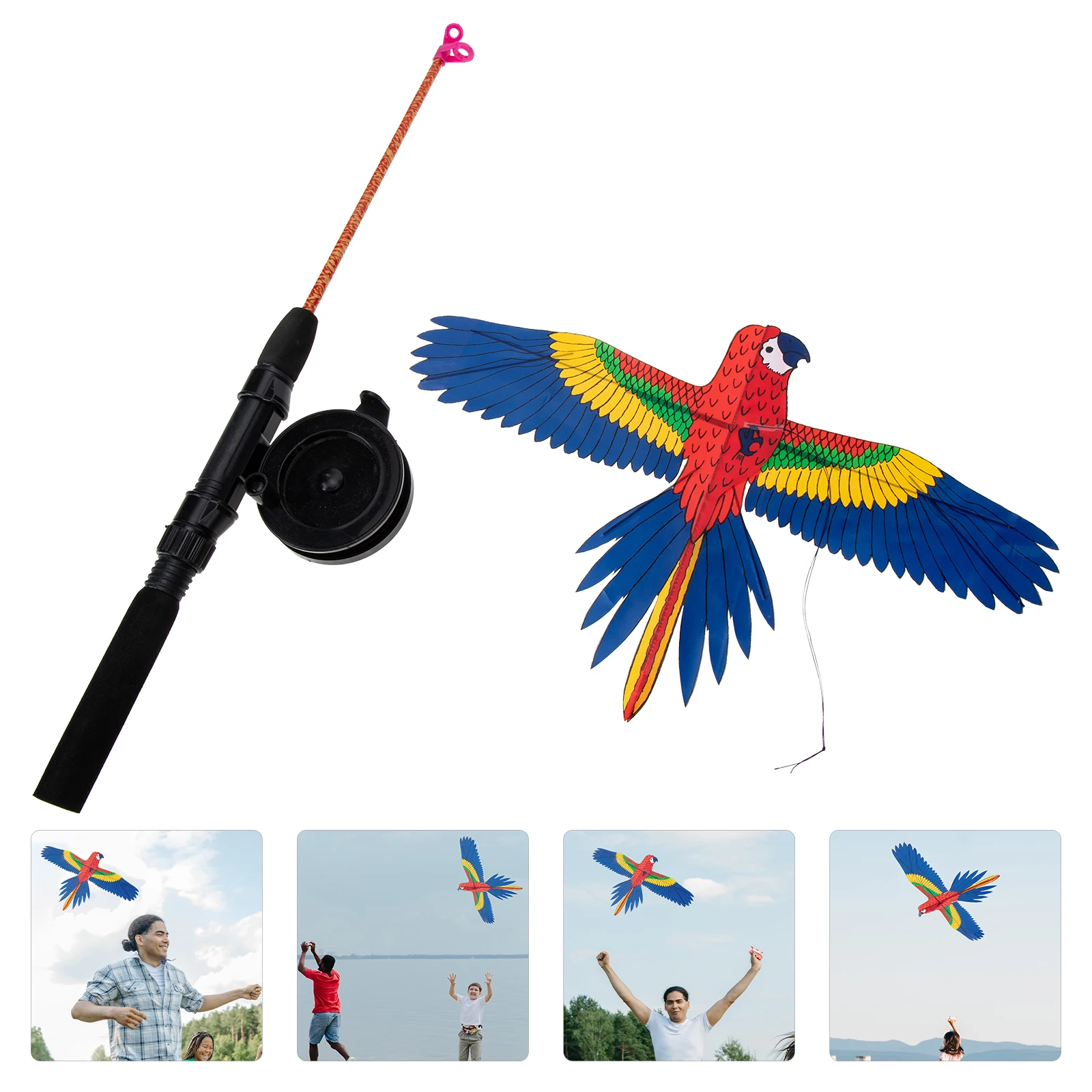 Fishing Rod and Kite Kites Outdoor Flying Toys Miniature for Adults Cartoon Baby
