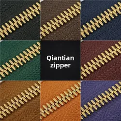 (20m 10 m ）No.8 Qiantian High End Corn Tooth Matte Gold Copper Metal Long Zipper Compatible with Excella Leather Bag Handmade