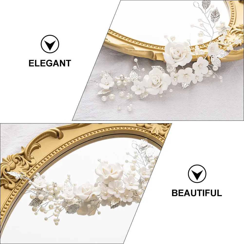 

1 Piece Wedding Hair Accessories for Bride Elegant Bridal Headpiece with Pearl Decorative Hairband for Party Banquet Ceremony